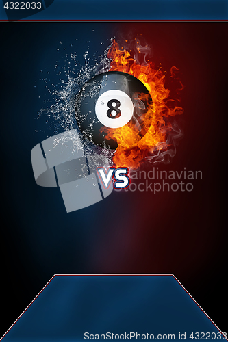 Image of Billiards sports tournament modern poster template.