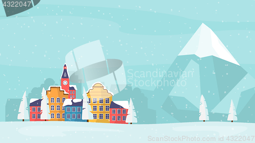 Image of Winter Holiday family card, banner, poster.