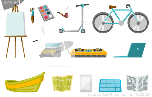 Image of Art sport technology vector illustrations set.