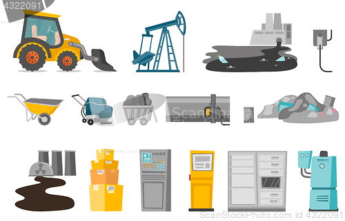 Image of Industrial vector cartoon illustrations set.