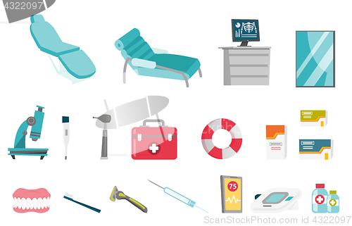 Image of Medical equipment vector cartoon illustrations set