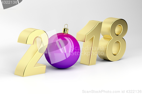 Image of Number 2018 with Christmas ball 
