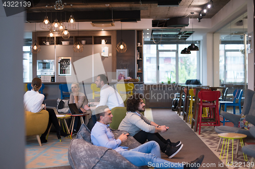 Image of startup Office Workers Playing computer games