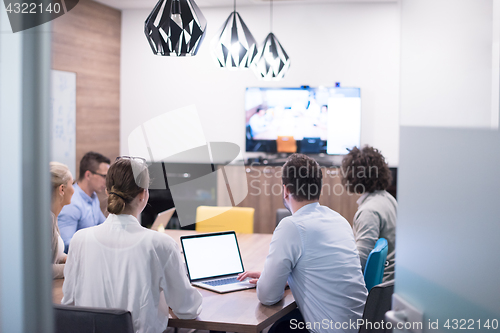 Image of Startup Business Team At A Meeting at modern office building