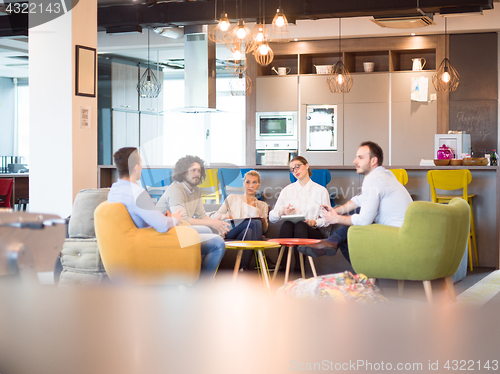 Image of Startup Business Team At A Meeting at modern office building