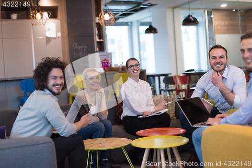Image of Startup Business Team At A Meeting at modern office building