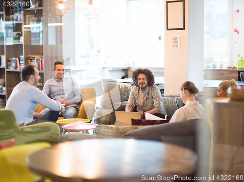 Image of Startup Business Team At A Meeting at modern office building