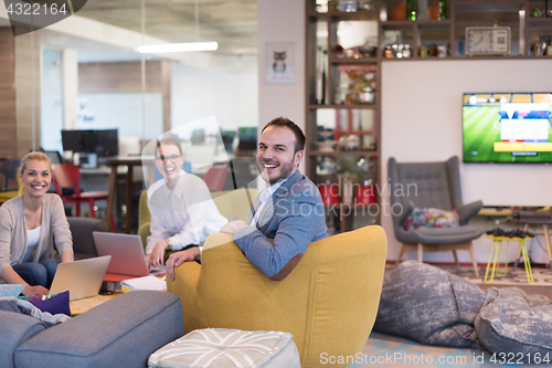 Image of Startup Business Team At A Meeting at modern office building