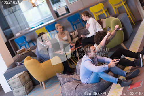 Image of startup Office Workers Playing computer games