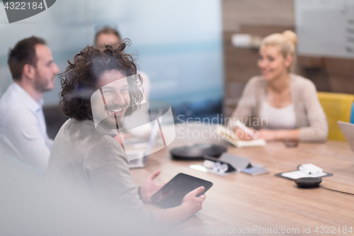 Image of Startup Business Team At A Meeting at modern office building