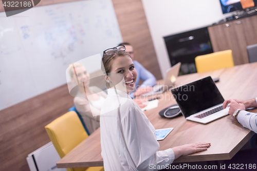 Image of Startup Business Team At A Meeting at modern office building