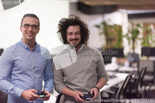 Image of startup Office Workers Playing computer games