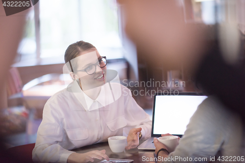 Image of startup Business team Working With laptop in creative office