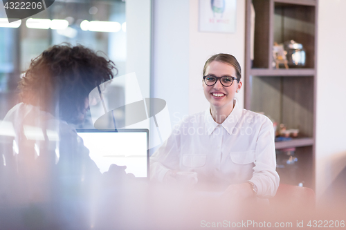 Image of startup Business team Working With laptop in creative office