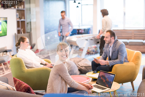 Image of Startup Business Team At A Meeting at modern office building