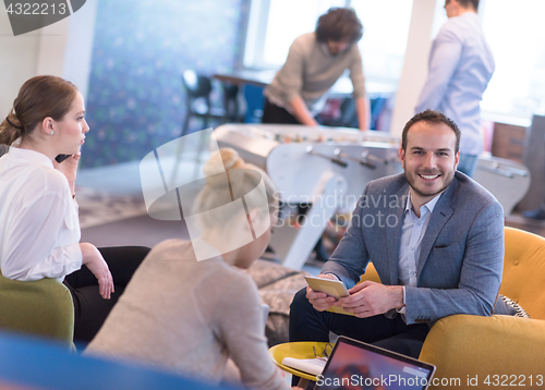 Image of Startup Business Team At A Meeting at modern office building