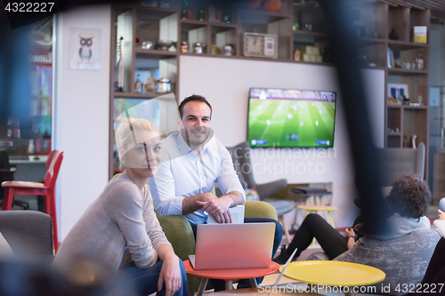 Image of Startup Business Team At A Meeting at modern office building