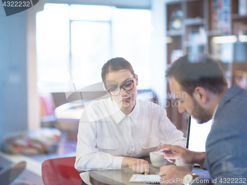 Image of startup Business team Working With laptop in creative office