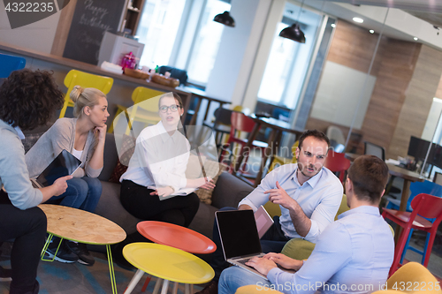 Image of Startup Business Team At A Meeting at modern office building