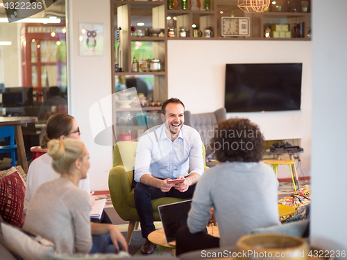 Image of Startup Business Team At A Meeting at modern office building