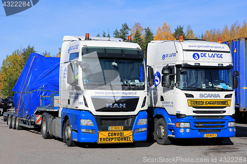 Image of MAN and Scania Oversize Load Transports Parked
