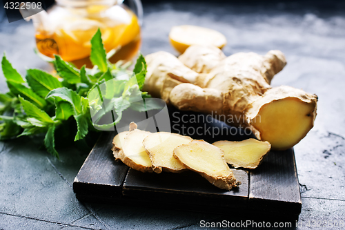 Image of ginger, mint and tea