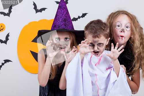 Image of Happy children on Halloween party