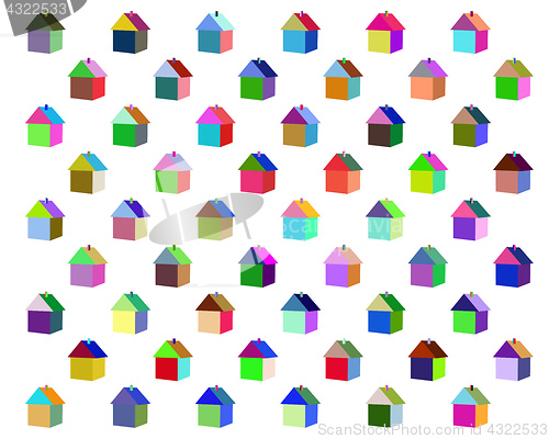 Image of small houses of different colors