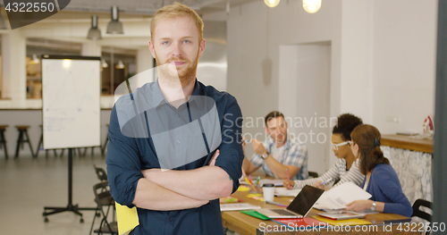 Image of Confident male worker posing