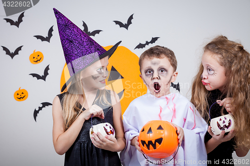 Image of Happy children on Halloween party