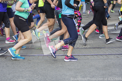 Image of Marathon running race on the city road