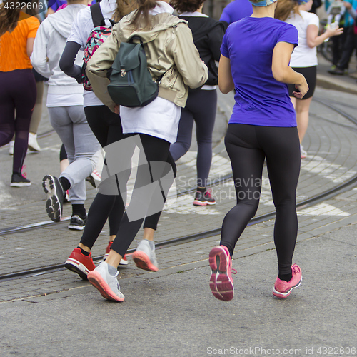 Image of Marathon running race on the city road