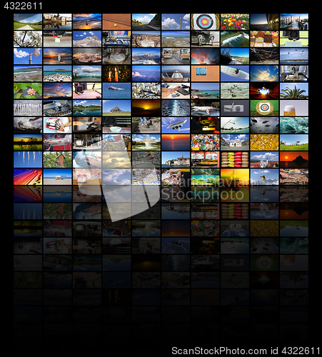 Image of Big multimedia video and image wall of the TV screen