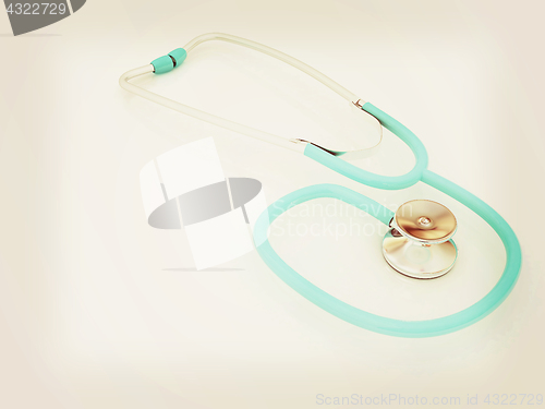 Image of stethoscope. 3d illustration. Vintage style.