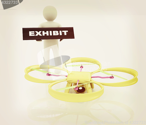 Image of Drone, quadrocopter, with photo camera at the technical exhibiti