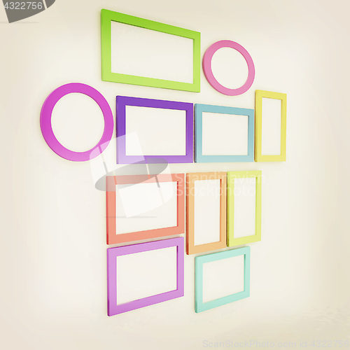 Image of Abstract frames. Conceptual design. 3D illustration. Vintage sty