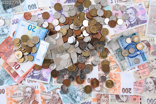 Image of czech money ande auro texture 