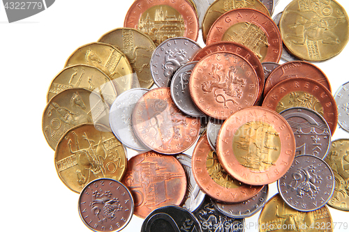 Image of czech coins isolated