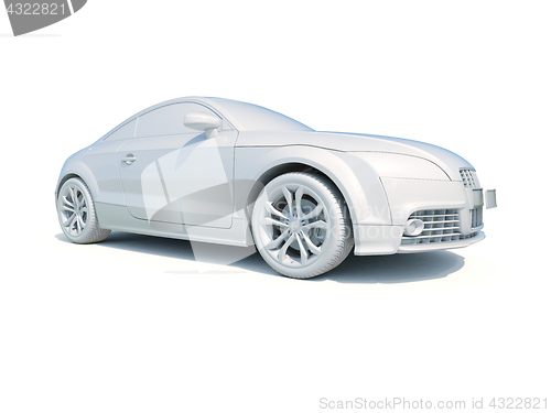 Image of 3d Car White Blank Template