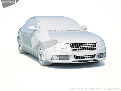 Image of 3d Car White Blank Template