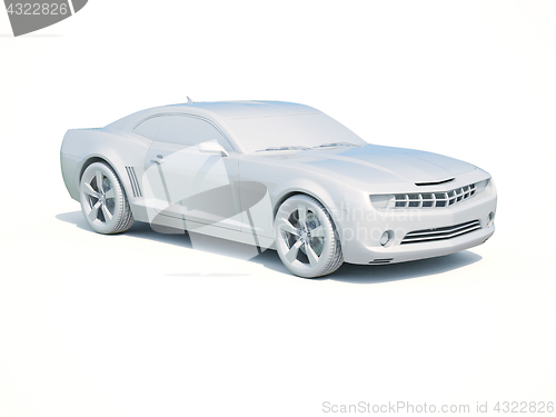 Image of 3d Car White Blank Template