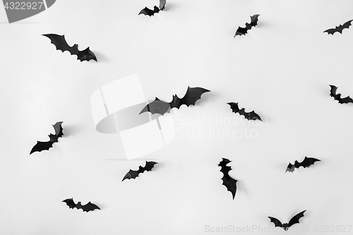Image of halloween decoration of bats over white background