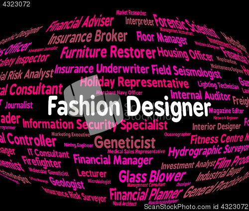 Image of Fashion Designer Shows Occupation Clothing And Employment