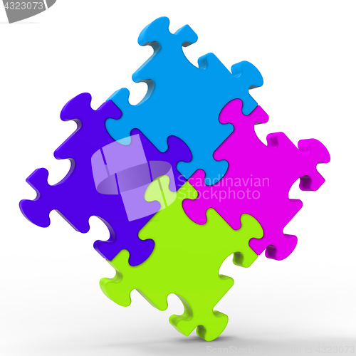 Image of Multicolored Puzzle Square Shows Unity