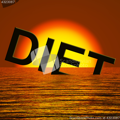 Image of Diet Word Sinking Meaning Broken Diet