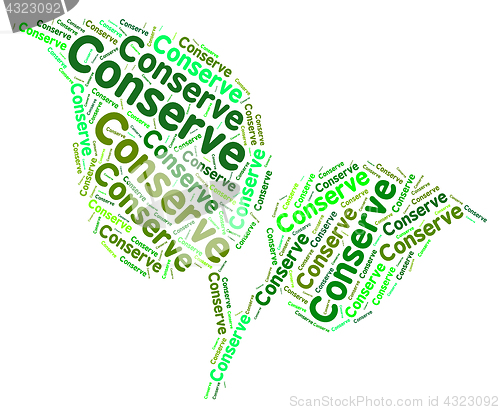 Image of Conserve Word Means Protecting Protect And Sustainable