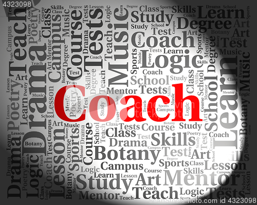 Image of Coach Word Means Webinar Seminar And Trainer