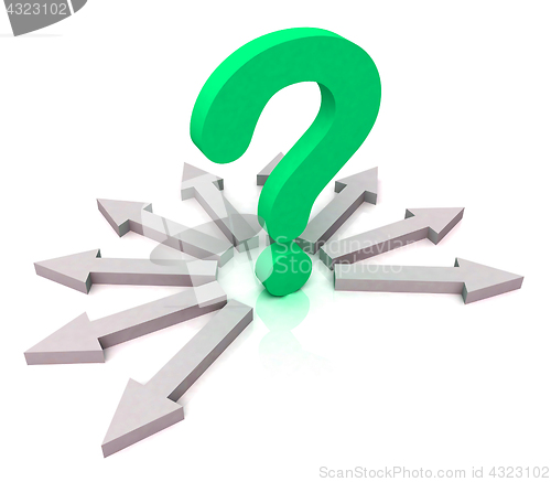 Image of Arrows Surrounding Green Question Shows Choice