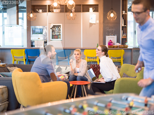 Image of Startup Business Team At A Meeting at modern office building