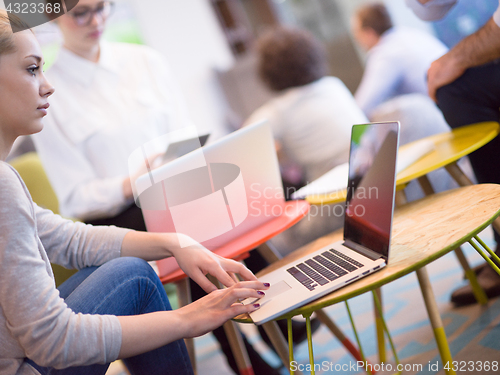 Image of Startup Business Team At A Meeting at modern office building